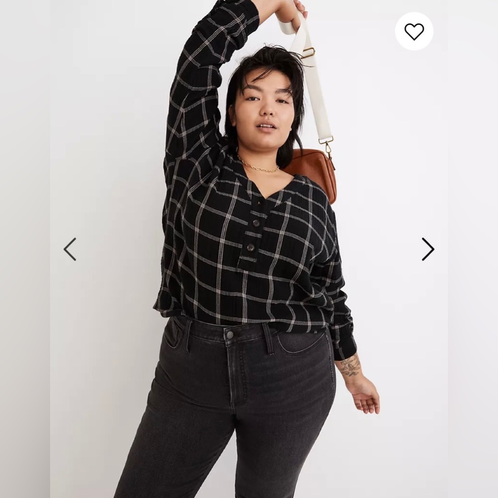 Madewell plus lightspun evert top in windowpane 4X